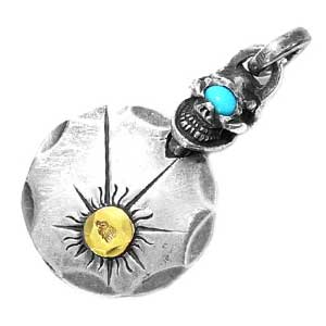 ストップライト 金メタルスカルトップ ターコイズアイ画像