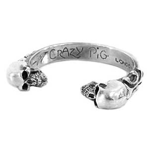 クレイジーピッグ ヘビー2スカル バングル画像