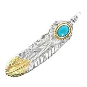 タディ&キング 金縄ターコイズ 剣先k18フェザー画像