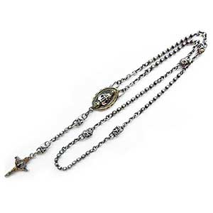 ガルシア マリアモチーフ シルバー × ブラス ロザリオ画像