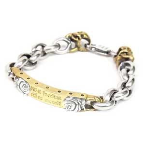 ガルシア シルバー × ブラス プレートブレスレット画像