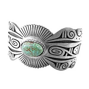 ジェイソンタカラ ナンバーエイト ターコイズ オーバーレイ シルバーバングル画像