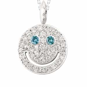 アイファニー ダイヤモンドスマイル ブルーアイズ 18KWG ネックレス画像