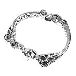 ビルウォールレザー B548 ダブルスカル Uジョイントバングル画像