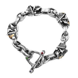 ビルウォールレザー スカル タンザナイト カスタム 金ロウ画像