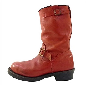 ウルフズヘッド × メイドインジーエム エンジニアブーツ レッド系 画像