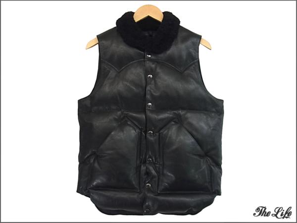 Rocky Mountain×uniform experimentダウンベスト38/黒/UE-112018/Rocky Mountain Featherbed LEATHER DOWN VEST/ロッキーマウンテン/ユニフォームエクスペリメント/レザー