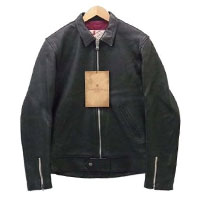 AD-01 シープスキン シングルライダースジャケット 黒 38画像