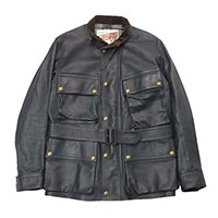 コーデュロイ 切替 シープスキン BMC レザージャケット ネイビー系 38画像