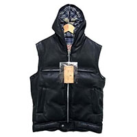 AD-D-01 HOODED RIDERS DOWN VEST レザーダウンベスト 38画像