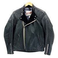 ラムレザー ダブルライダースジャケット ブラック系 36画像