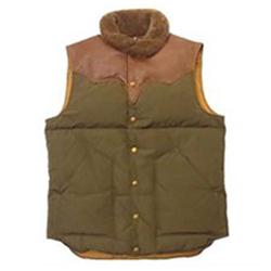 ダブルエルアール REDFORD VEST レザーヨーク×リアルラムファー ダウンベスト 画像