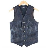 ダブルアールエル カウハイド 牛革 コンチョボタン レザー ベスト 7398465RWLV 画像