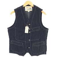 シュガーケーン ウォバッシュ インディゴ ベスト ジレ SC12654 画像