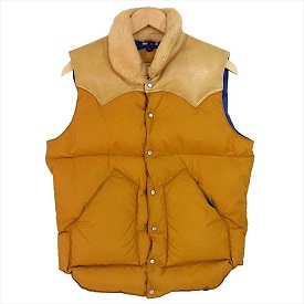 ウエアハウス × ロッキーマウンテン レザーヨーク クリスティ ダウンベスト ベージュ系 画像