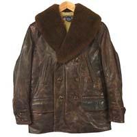ラルフローレン 30's Style USED加工 レザー ボア カーコート 画像
