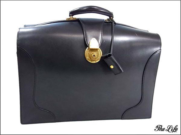 万双マンソウ ブライドル三つマチダレスバッグ/黒