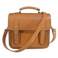 ヘルツ カメラバッグ サイコロ型 キャメル ハードレザー 2way 画像