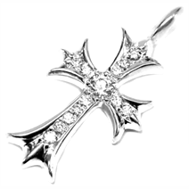 18KWGタイニーCHクロスチャームパヴェダイヤ