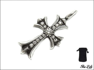 CHROME HEARTS CHクロスファットwithパヴェダイヤ/シルバー