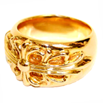 22K フローラルクロスリング