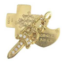 22K スリートリンケッツ ペンダントトップ パヴェダイヤ