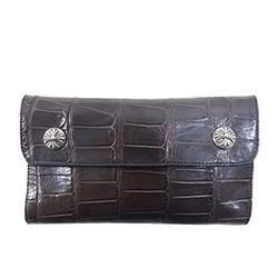 クロムハーツ クロスボールボタン アリゲーター ウェーブ ウォレット ブラウン系 画像