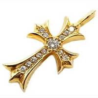 クロムハーツ タイニーファット クロス パヴェダイヤ ペンダント 画像