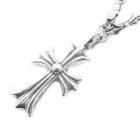 クロムハーツ ファットクロス w タイニーE バー パヴェ ダイヤ ネックレス 画像