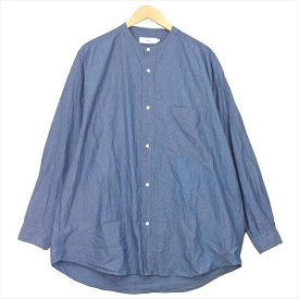 グラフペーパー 19AW オーバーサイズ バンドカラー 長袖シャツ 画像