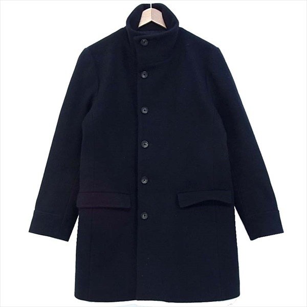 ラウンジリザード 18AW ダブルクロス メルトン ウールスタンドカラー コート ネイビー系 画像