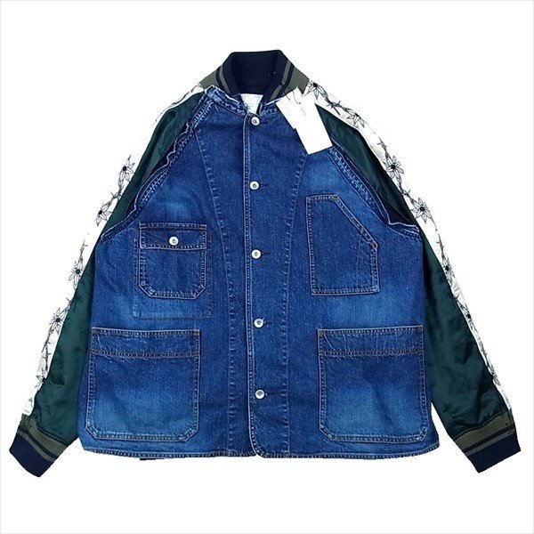 サカイ ×Dr.woo 19SS 19-01895Mバック刺繍 ドッキングデニム ジャケット 画像