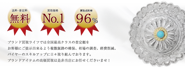 ゴローズターコイズ付きコンチョ(金縄/4.2㎝幅)買取バナー