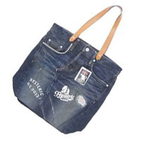 ヒステリックグラマー 0153QB05 デニムリメイク トートバッグ画像