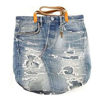 ヒステリックグラマー 01182QB09 デニムリメイク トートバッグ画像