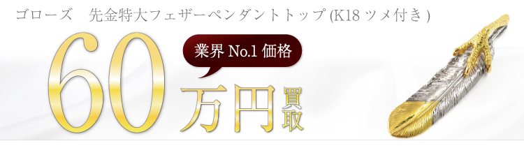 先金特大フェザーペンダントトップ(K18ツメ付き)