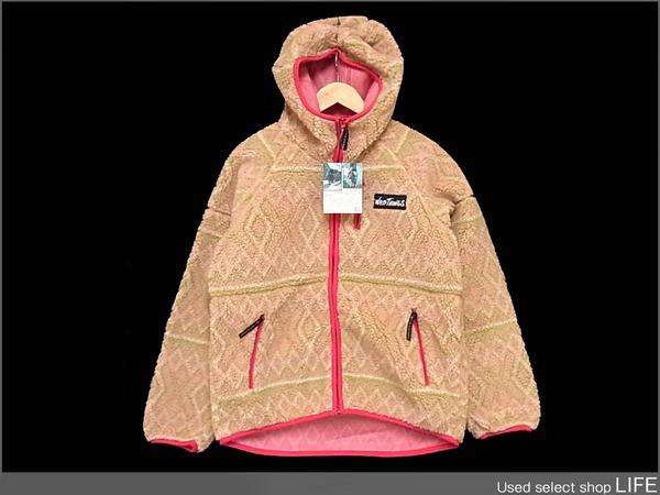 WildThingsワイルドシングスフリースフードジャケットL”PATTERNED PILE HOODED JACKET/店頭展示品/タグ付き
