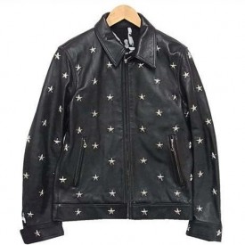 ×BSM スタッズシングルレザージャケット黒 ブラックセンスマーケット限定 画像