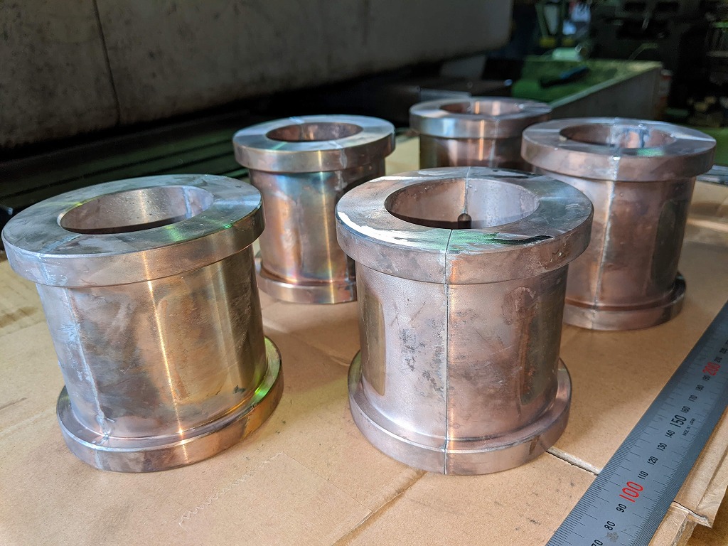 砲金の割れメタルのはんだ付けが完了！バッチリくっついたので簡単には外れません。