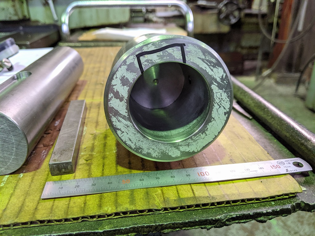 スロッターで止まりのキー溝加工を行います!