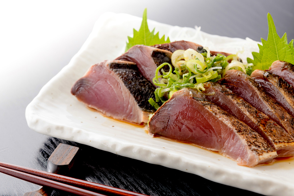 橙ぽん酢と鰹のたたき