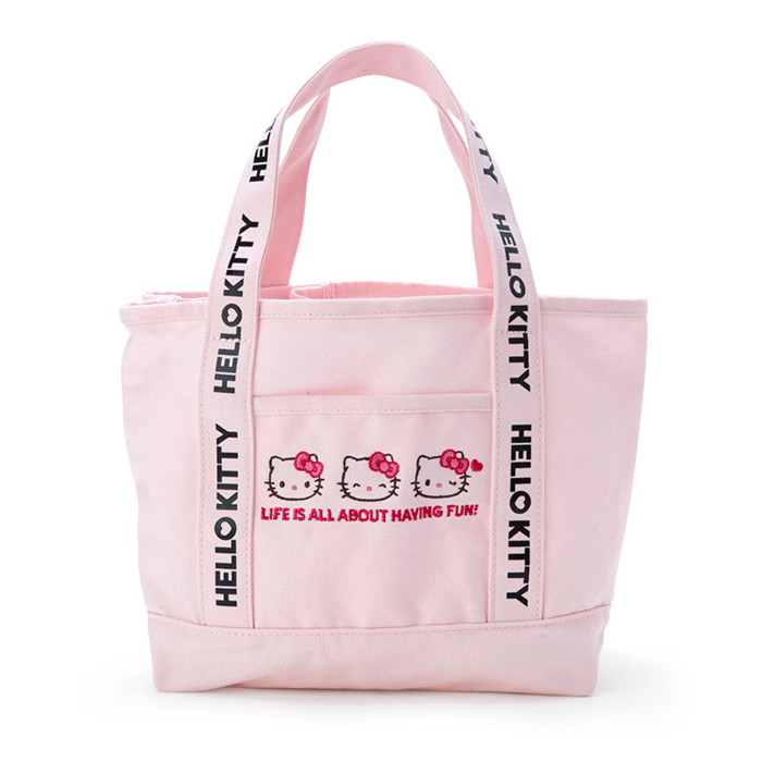 JAPAN SANRIO Hello Kitty Cat Flower Pink Beige Leisure Bag Non-woven Tote Medium JAPAN SANRIO Hello Kitty Cat Flower Pink Beige Leisure Bag Non-woven Tote Medium