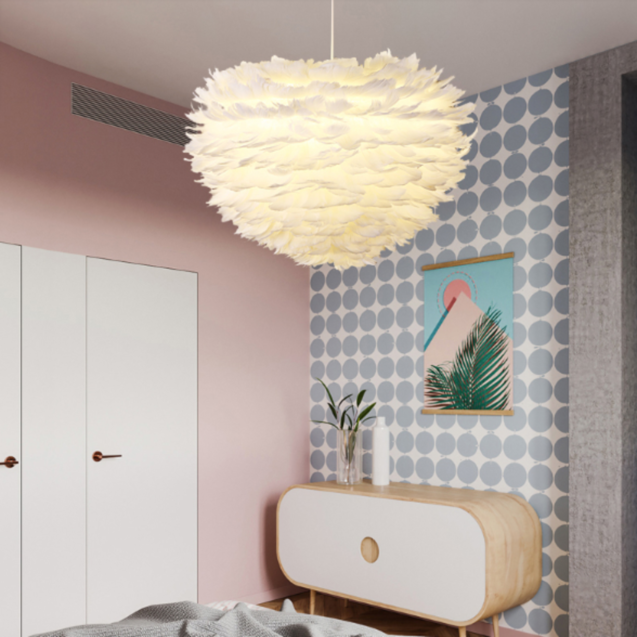 Modern PVC Feather Chandelier - OS14