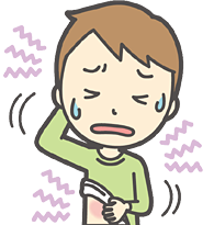 肌トラブルに悩むお子様のイメージ図