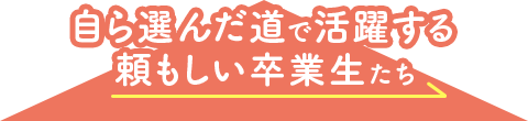 自ら選んだ道で活躍する頼もしい卒業生たち 自ら選んだ道で活躍する頼もしい卒業生たち