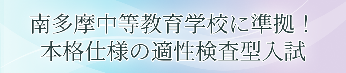 南多摩中等教育学校に準拠！本格仕様の適性検査型入試