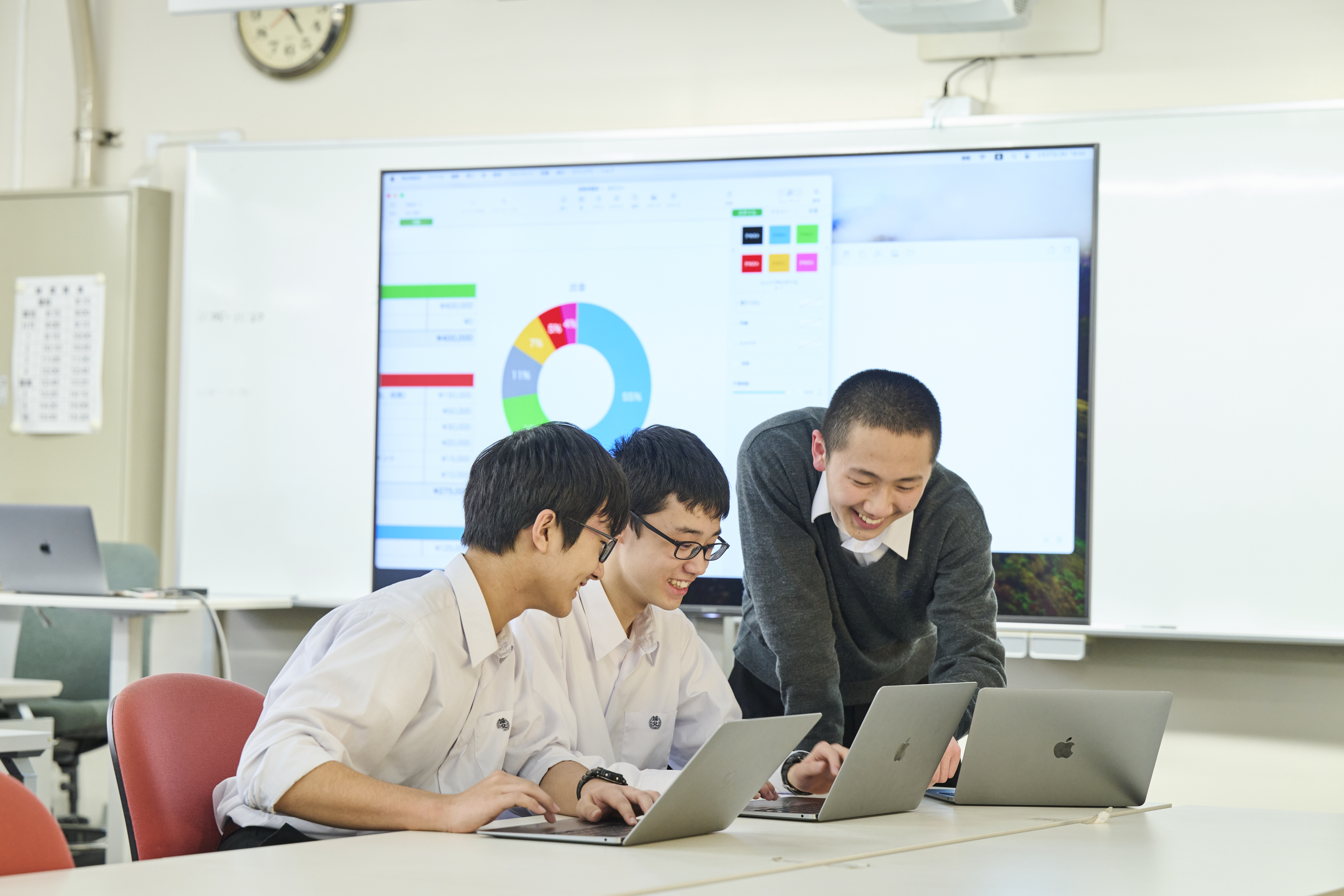 生徒同士が意見を交わし合う授業の様子