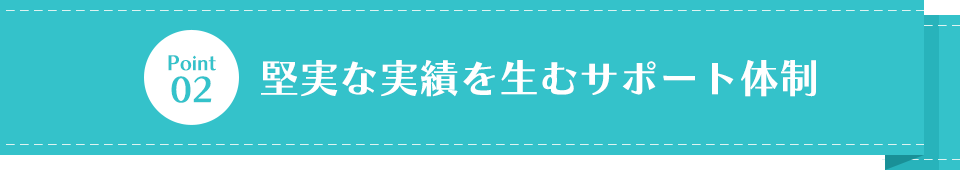 堅実な実績を生むサポート体制