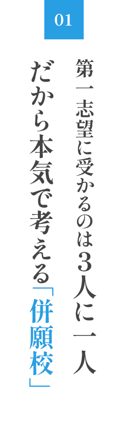 第一志望に受かるのは3人に一人だから本気で考える「併願校」