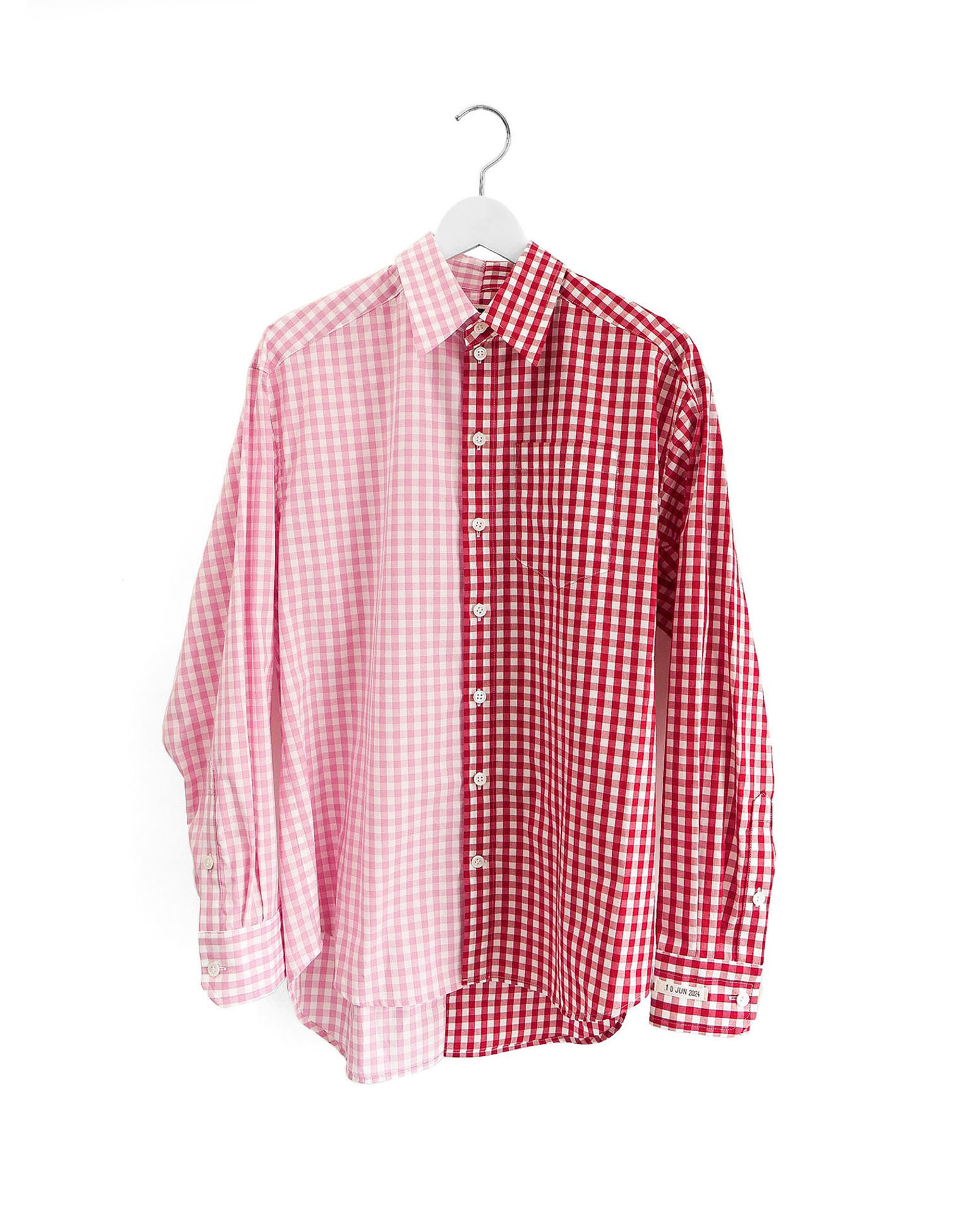 トップス TSTS / 2 GINGHAM SHIRT / PINK AND RED JANASTRA